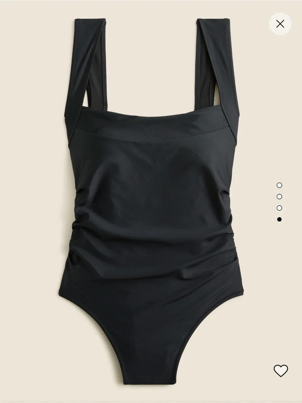 Nia Ruched J. Crew one piece black Swimsuit